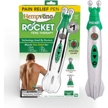 Rocket Pain Relief Pen | Wireless TENS Therapy | Portable Muscle Stimulator | 9 Adjustable Intensity Settings | 3 Unique Heads