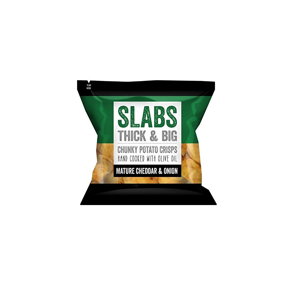 Slabs - Mature Cheddar & Onion Thick & Big Potato Chunky Crisps 14X 80G Packs