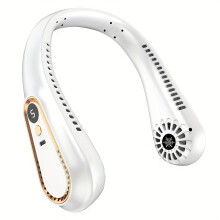 (white) Rechargeable Portable USB Neck Fan | 360 Flexible Cooling, Quiet Operation, Powerful Airflow | Wearable