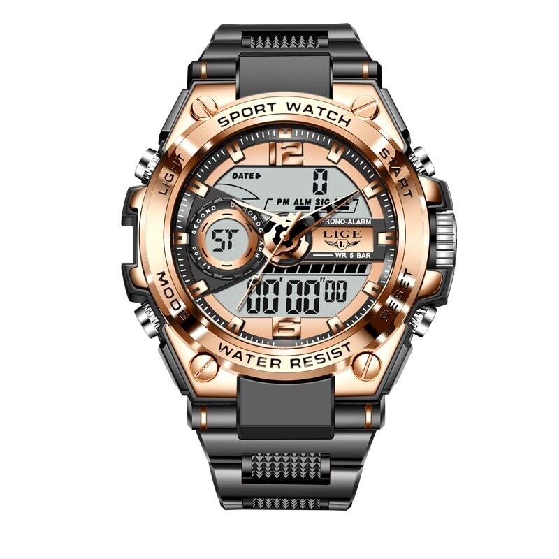 Montre De Sport Pour Homme, Étanche À 5 ATM, Montre Militaire Numérique Avec Com