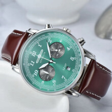 (7)2023 Neue Zeppelin-Uhr Top wasserdichtes echtes Leder Business Casual Quarzuhr Herren drei Augen