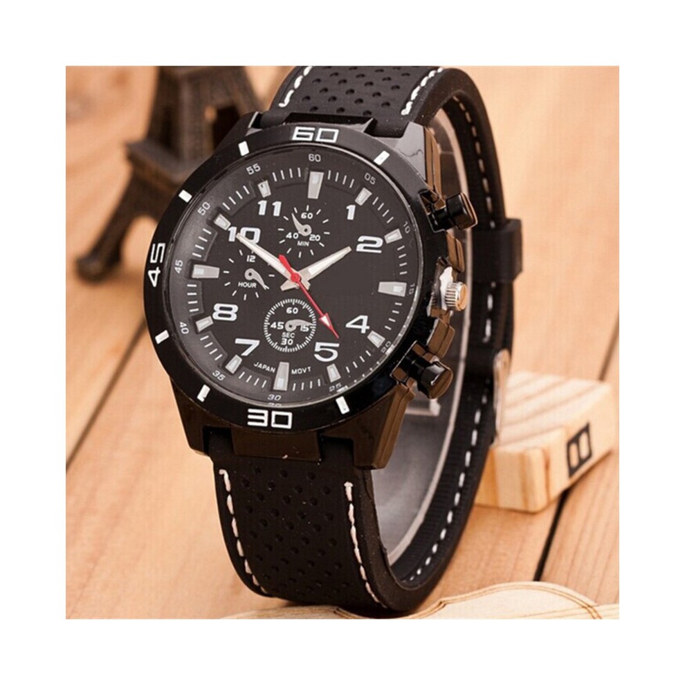 (W) Célèbre marque Quartz hommes montres de luxe mâle horloge sport hommes montre mode bracelet en silicone