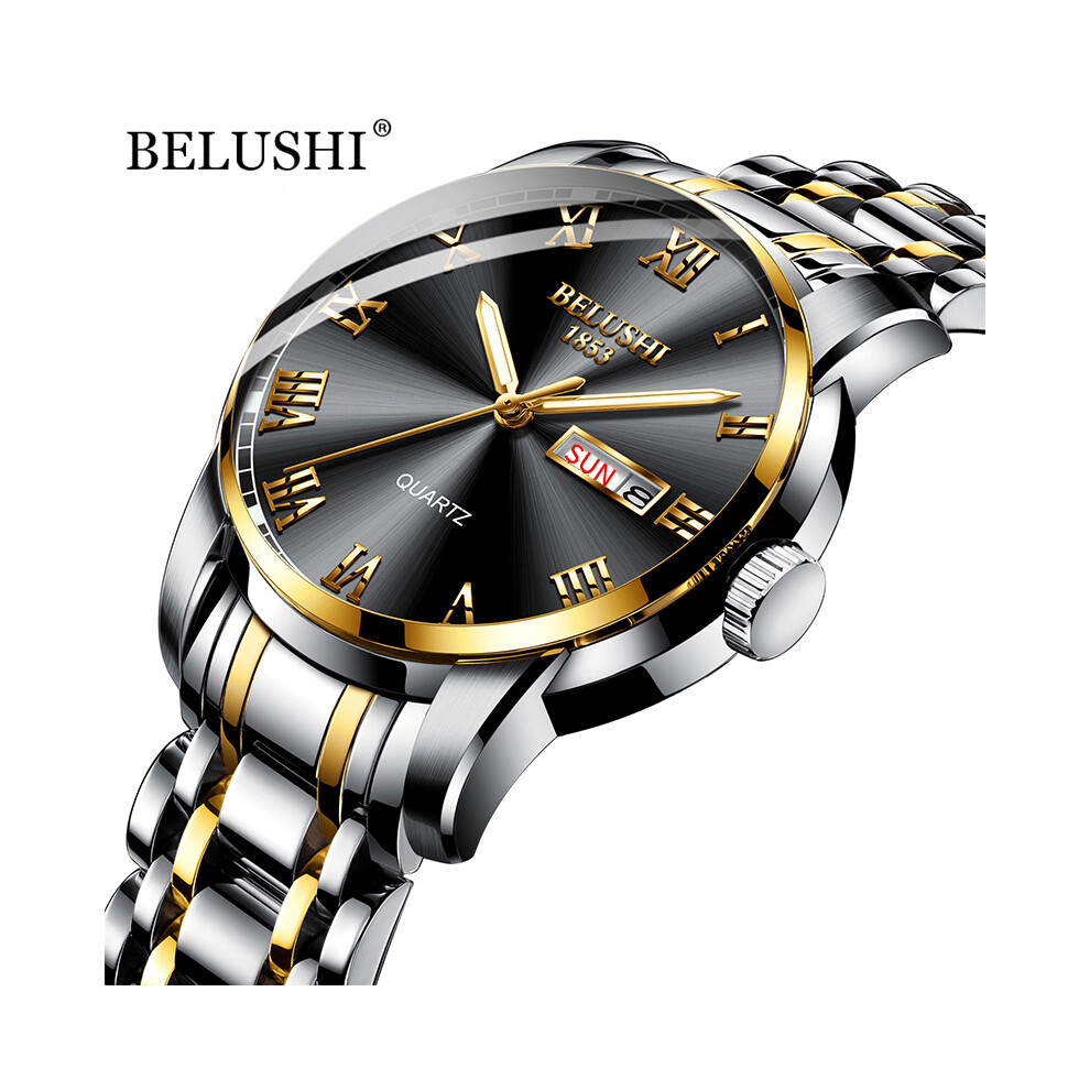 Montres à quartz pour hommes (argent, doré, noir) - Marque de luxe - Étanches - Analogiques