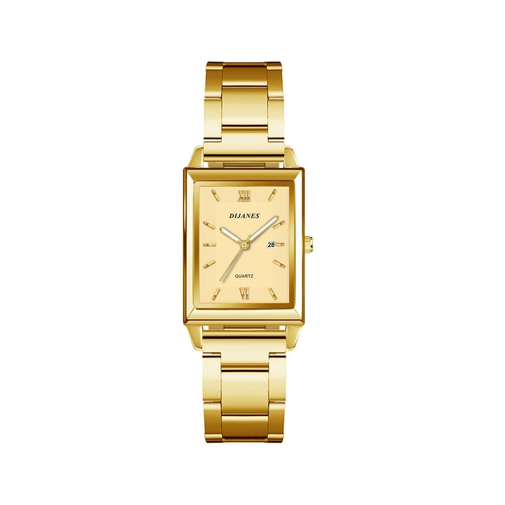 Montre de luxe pour homme (chaîne dorée), montre-bracelet à quartz de marque haut de gamme, bracelet