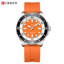 (orange) Montre-bracelet à quartz pour homme, grand cadran de 44 mm, sport, étanche, simple, avec affichage