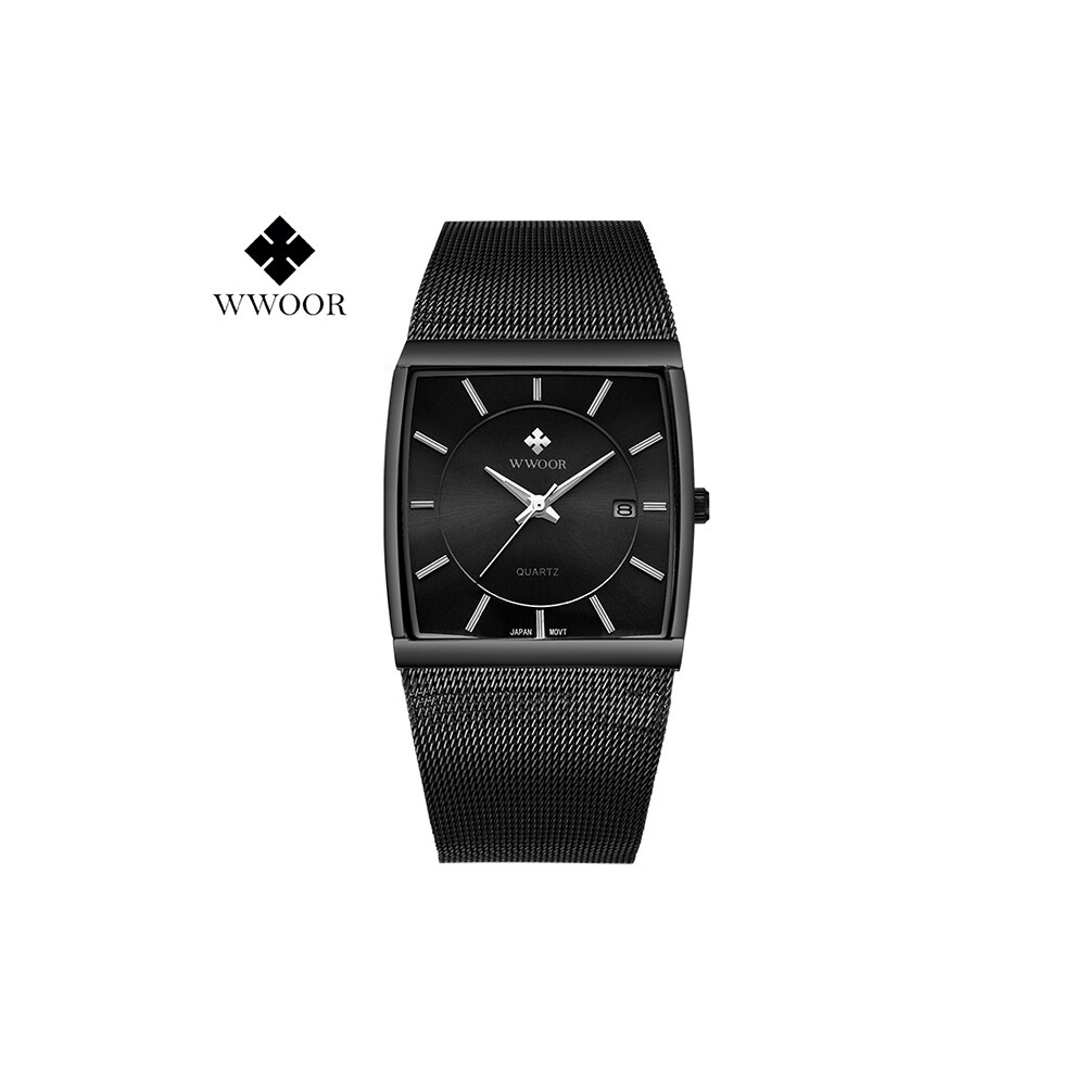 (noir noir) 2022 Nouvelle marque haut de gamme montre de luxe pour hommes décontractée carrée en maille