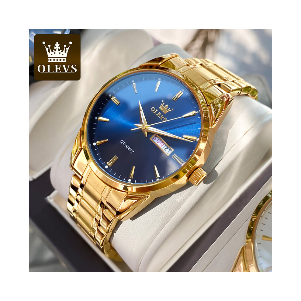 (or blanc 6898) Montres-bracelets classiques en or OLEVS pour les grandes marques de luxe en cuir d'affaires