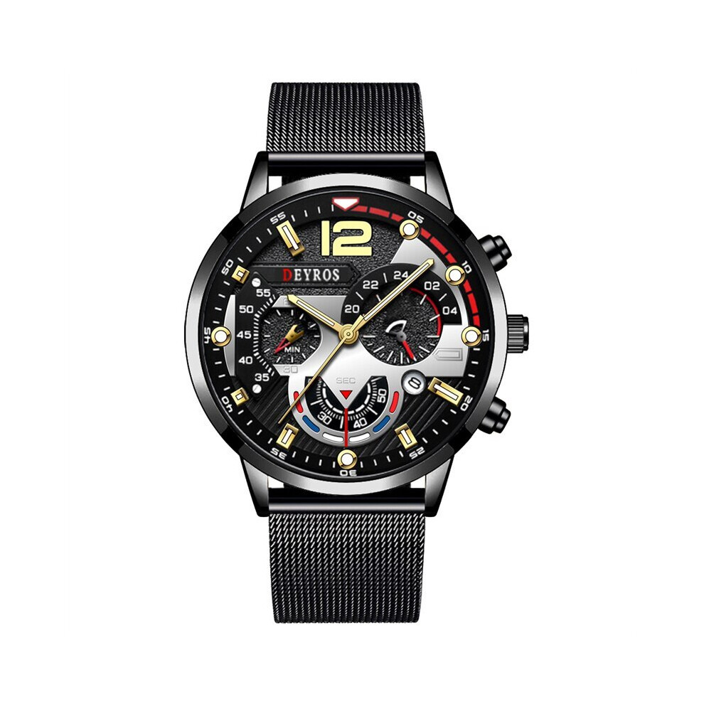 Montre-bracelet à quartz de luxe pour homme (argent et or) 2023