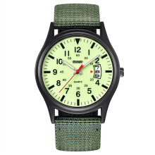 (Hellgrün) Reloj Hombre 2023 Mode Herren Nylon Uhren Luxus Männer Armee Militär Quarzuhr Kalender
