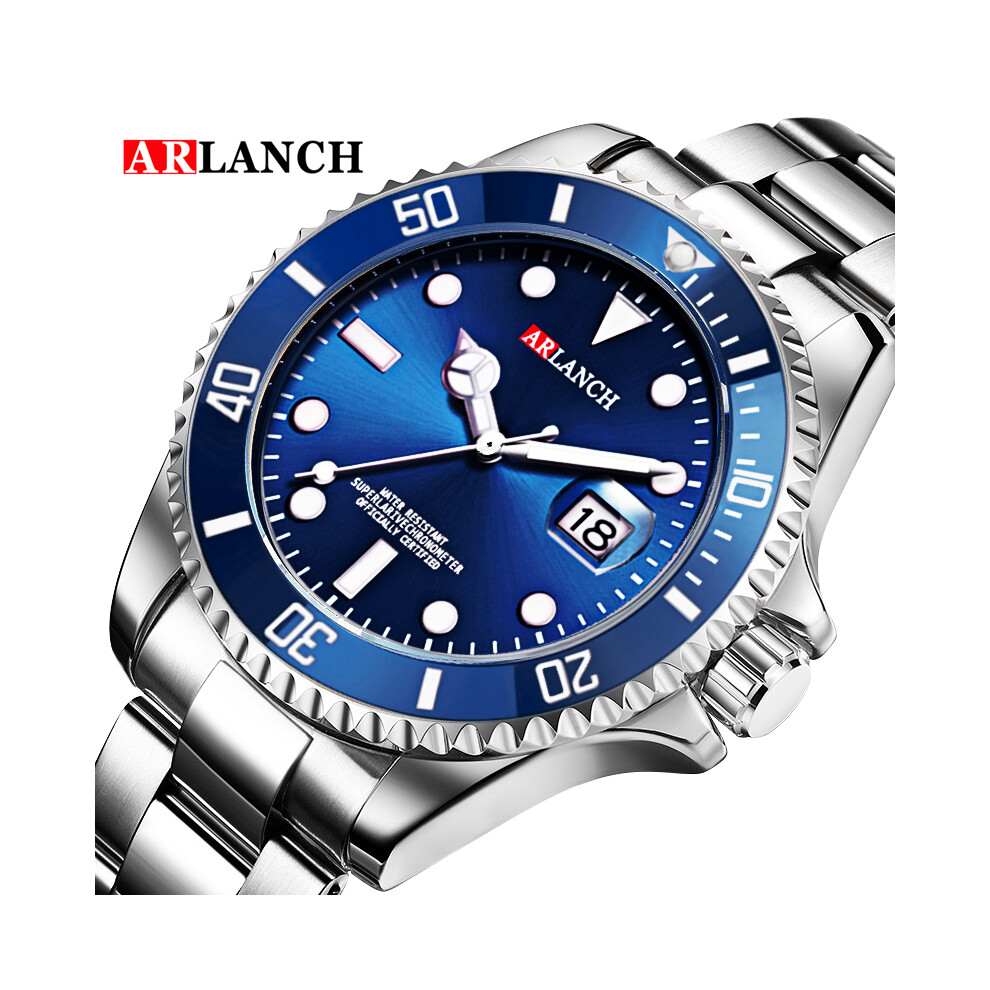 (AR305 Bleu) Montre à quartz pour homme, montre de sport pour homme, marque de luxe, étanche, entièrement