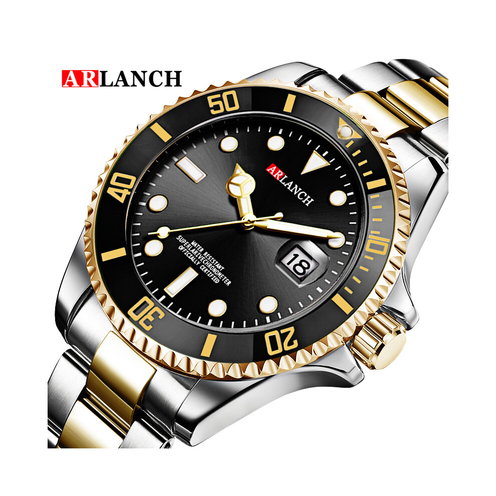 (AR306 Noir) Montre à quartz pour homme, montre de sport pour homme, marque de luxe, étanche, entièrement