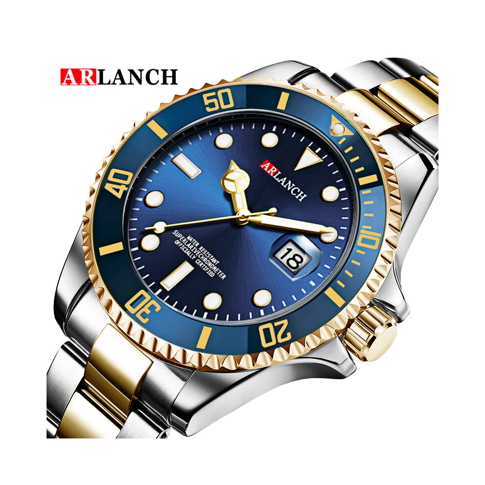 (AR306 Bleu) Montre à quartz pour homme, montre de sport pour homme, marque de luxe, étanche, entièrement