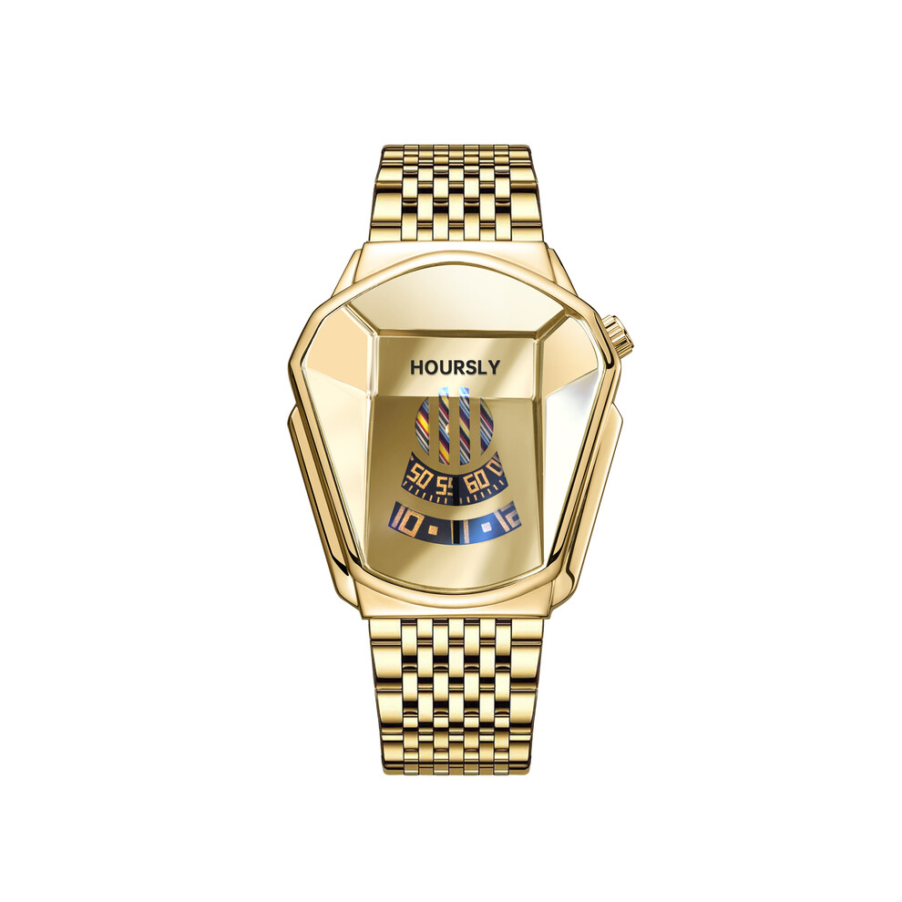 (QT390-4) Montre-bracelet tendance pour homme, marque de luxe, tendance, technologie en acier inoxydable,