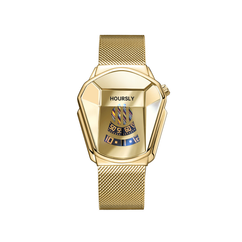 (QT390-9) Montre-bracelet tendance pour homme, marque de luxe, tendance, technologie en acier inoxydable,