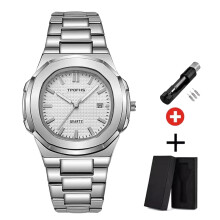(Silberweiß) 2023 Originate Luxusuhr Business Wasserdichte Herrenuhr Leuchtdatum Edelstahl