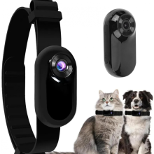 (Schwarz) 1080P HD Wireless Hunde-/Katzenhalsbandkamera Videorecorder Körperkamera Kompatibel Indoor/Outdoor_xus