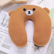 (Bär) U-förmiges Nackenkissen aus Schaumstoff mit Einhorn-Obst-Wassermelone für Reisen und Büro, für Kinder und Erwachsene.
