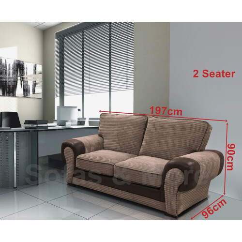 Big Sofa Suite Tango 3+2 Seater Jumbo Cord Brown 1