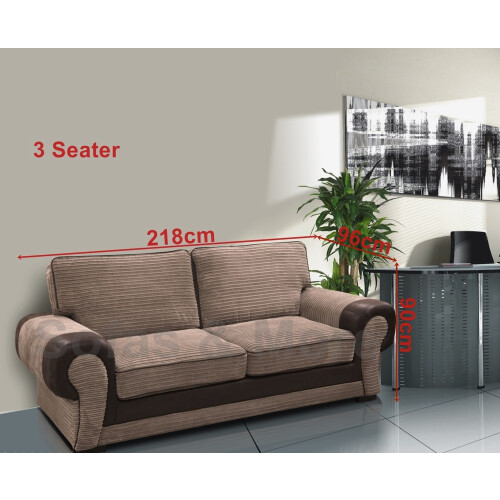 Big Sofa Suite Tango 3+2 Seater Jumbo Cord Brown 2