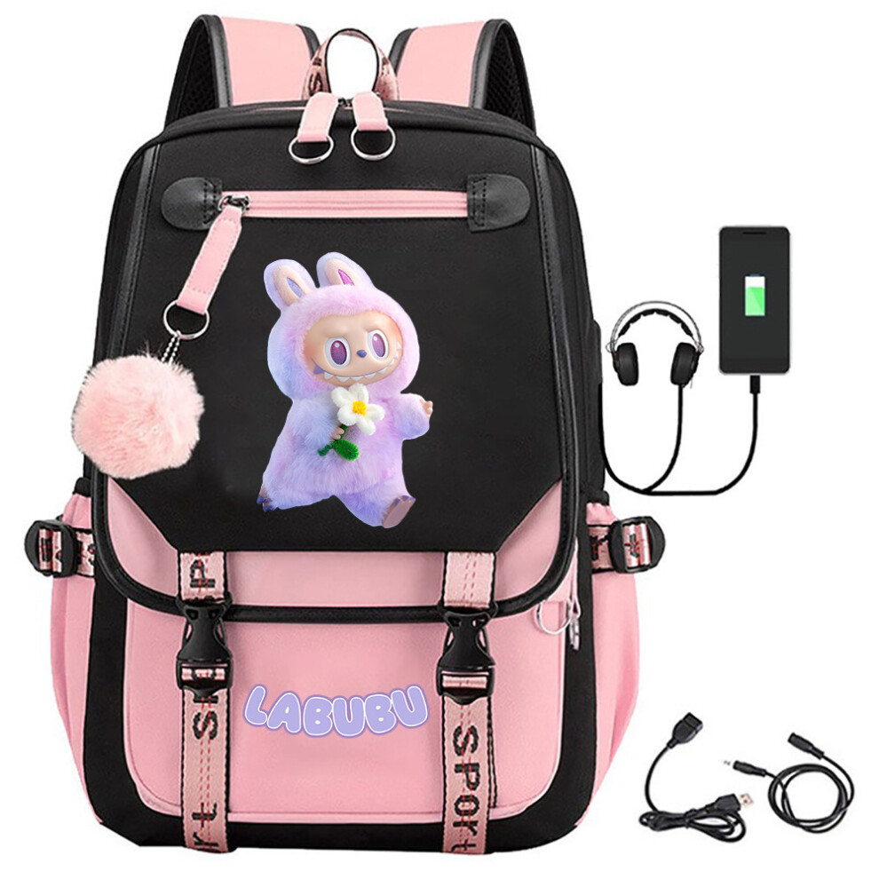 (Pink 3) lafufu Peripheral Printed Backpack Schoolbag Student Campus Backpack