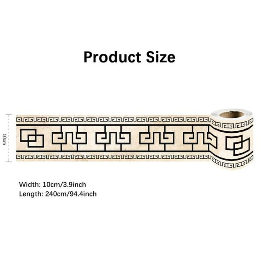 (YX002) 10cm*240cm Self-adhesive Waist Line Decorative Strip Bathroom Skirting Line Floor Tiles Waterproof Peel & Stick Wall Sticker