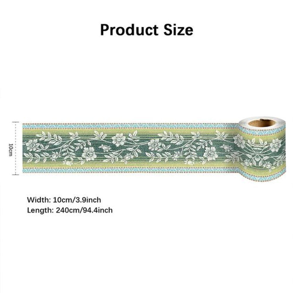 (YX016) 10cm*240cm Self-adhesive Waist Line Decorative Strip Bathroom Skirting Line Floor Tiles Waterproof Peel & Stick Wall Sticker