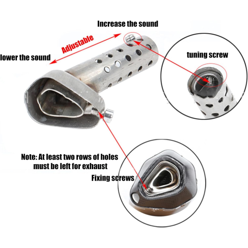 Motorrad Hex Auspuff Schalldämpfer Einstellbare Rohr DB Killer Einstellbare Auspuffrohr 2