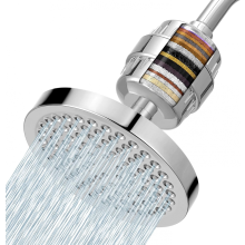 Pommeau de douche filtrant, cartouche filtrante de douche à 20 niveaux pour eau dure, 3 modes de douche, réglable à 360, haute pression, f