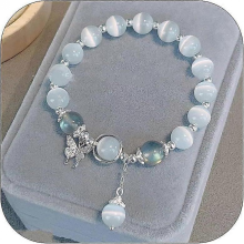 Pulseira de pedra da lua para mulheres, pulseira de pedra preciosa de cura, pulseira de cristal de pedra da lua