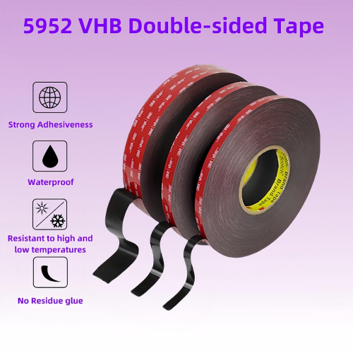 3M VHB 3M X 10mm Μαύρη εξαιρετικά ισχυρή ταινία διπλής όψης αδιάβροχη, ανθεκτική σε υ 1