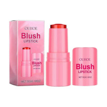 (5G, Red) Ouhoe Fruit Jelly Blush Lip Gloss Stick Series Natural Nude Makeup Lightweight Long-Lasting Easy To Color Blush Lip Gloss Stick