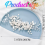 Accessorio per capelli da sposa in argento con cristalli e foglie a mosaico (argento) 2