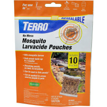 TERRO T1210 No Mess Mosquito Larvacide Pouches - 10 Pouches Included