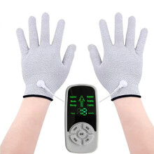 (Versión con guantes) Estimulador muscular eléctrico 6 modos Mini masajeador de columna cervical Masaje corporal