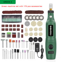 (PSD-010-GREEN3) Mini taladro eléctrico de 100 V ~ 240 V, herramientas eléctricas, amoladora multifuncional, accesorios