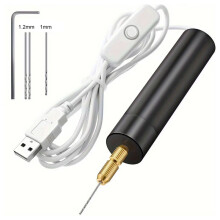 (Taladro eléctrico) Juego de 5 piezas de mini taladro eléctrico USB, juego de taladro rotatorio manual, bolígrafo