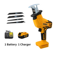 (1 batería, 1 cargador) Sierra recíproca eléctrica inalámbrica de 20 V para cortar madera y metal con 4 piezas