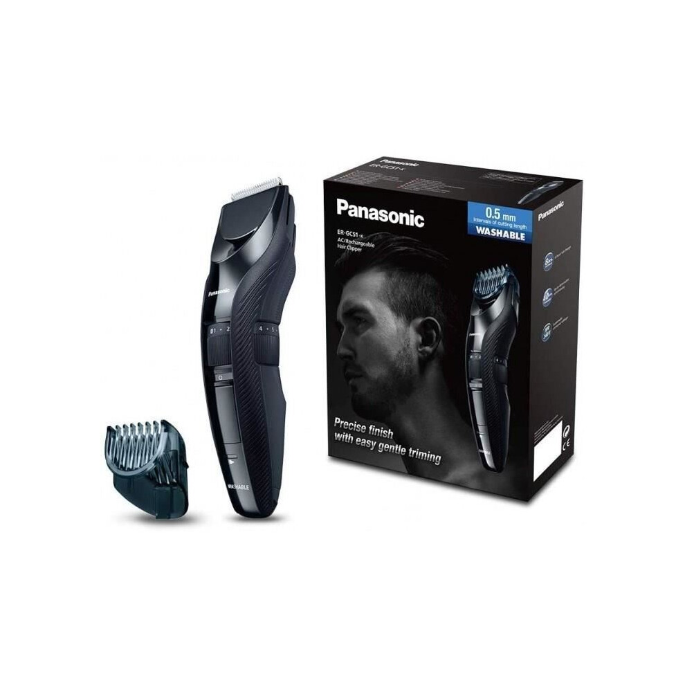 Tondeuse à cheveux Panasonic ER-GC53-K503 pour homme, portable, sans fil, étanche, 19 réglages de longueur,