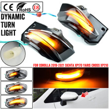 2 luces LED dinámicas de intermitentes para Toyota Corolla Sport E210 2019-2020, con espejo lateral secuencial.