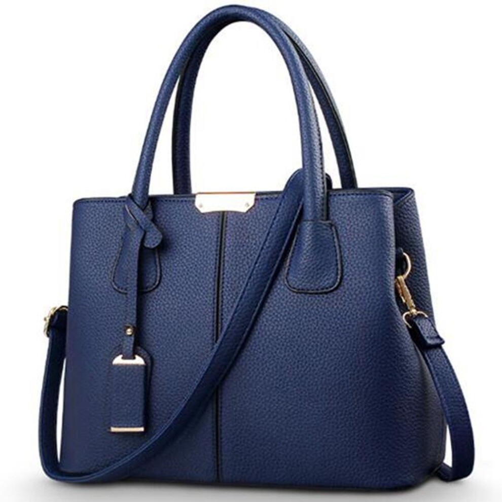 (dark blue, 29.5cm*21.5cm*13cm) Yogodlns Women Leather Handbags Ladies Square Shoulder Crossbody Bags Tote