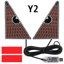 (Y2) Luces de señal LED para parabrisas de coche, luz LED decorativa intermitente USB, luz de parabrisas de coche