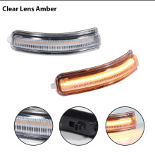 (Lente transparente) 2 luces LED dinámicas secuenciales ámbar para espejo retrovisor lateral delantero de coche