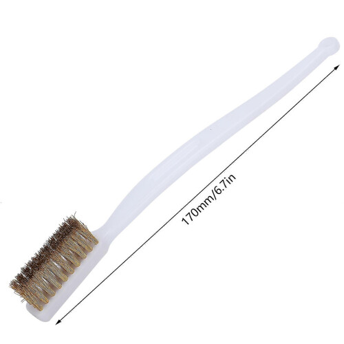 (As show, One size) 6pcs Printer Cleaning Steel Wire Brush Plastic Handle Rust Removal Wire Brush Accessory 2