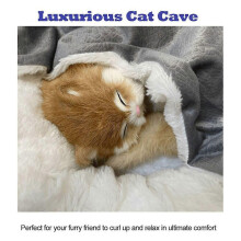 (As show, One size) Small Dog Bed Calming Dog Beds & Cat Cave Bed with Hooded Cover Plush Fluffy Cat Beds for Indoor Round Beds for Small Medium Large Pets