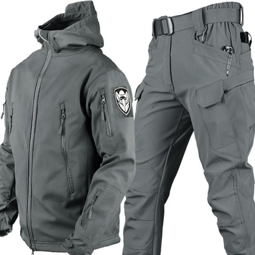 (grey, XXL) Military Combat Uniform Outdoor Mountaineering Military Long Sleeve Tactical Training Suit