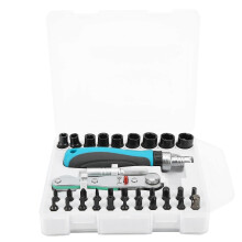 (As show, One size) Quick Ratchet Screwdriver Set Bit Socket CW CCW 2Way Wrench Handle Combination Hardware 21818
