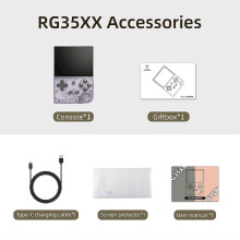 (As show, One size) Nautical Bear RG35XX Open Source Handheld Zhou Ge Portable Retro GBA Arcade Game Nostalgic PS1 Handheld Game Console Purple Standard 64G (English)