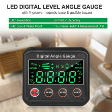 (As show, One size) LED Digital Level Angle Gauge Angle Finder Inclinometer 2.7-inch Mini Level Box V-groove Magnetic Base with Audible Buzzer