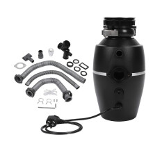 (As show, One size) Continuous Feed Garbage Disposal Black 3800RPM Quiet Running Downspout Waste Disposal for Kitchen 1HP AU Plug 220240V