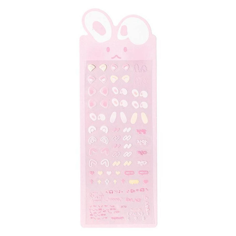 (Pink) 1 Pc Cute Cartoon Rabbit Ear Scrapbooking Sticker Kawaii Photo Card Decor Stickers DIY Album Sticker